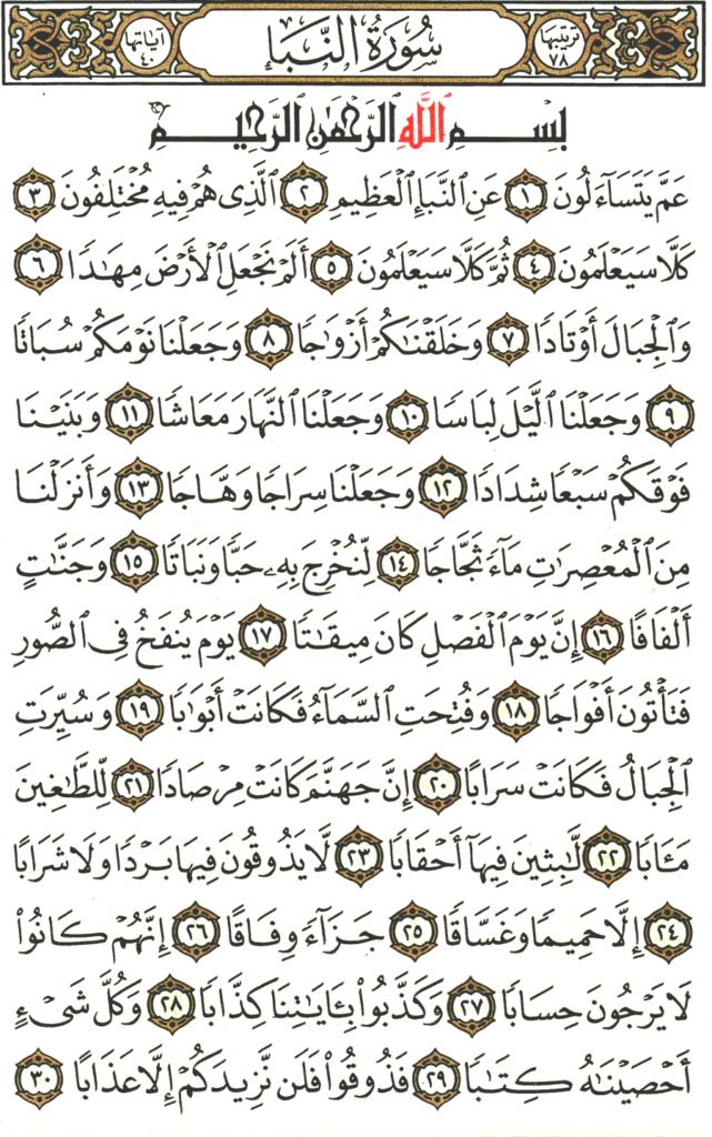 surah naba benefits