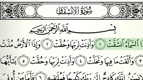 Surah inshiqaq benefits