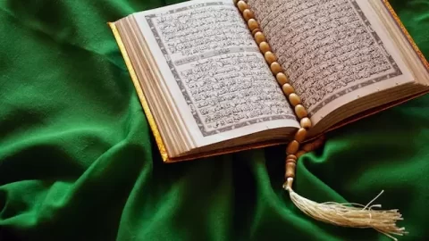 Quran - the Muslims' Holy Book in the Mosque