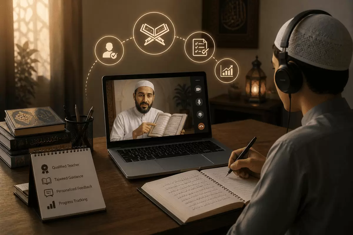 recitation of the Quran online with a certified teacher 