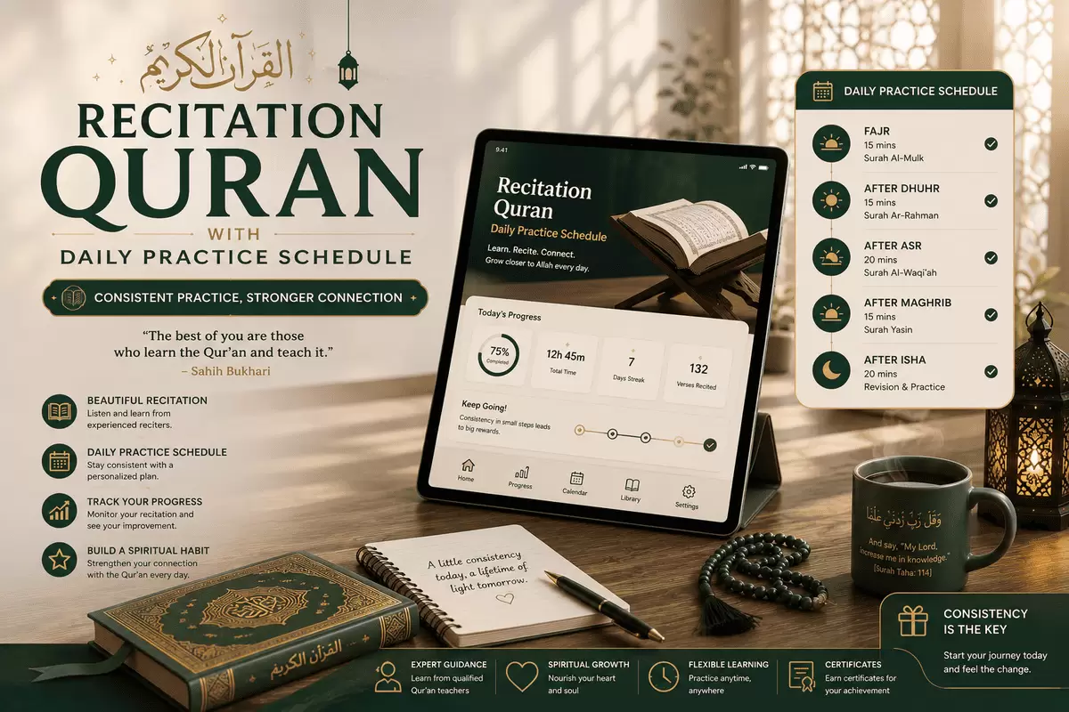 recitation Quran with daily practice schedule 