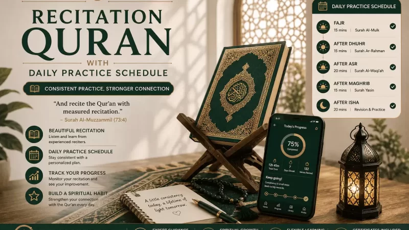 recitation Quran with daily practice schedule