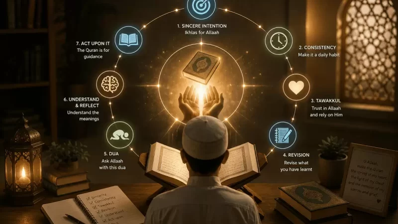 What dua is used to memorize the Quran