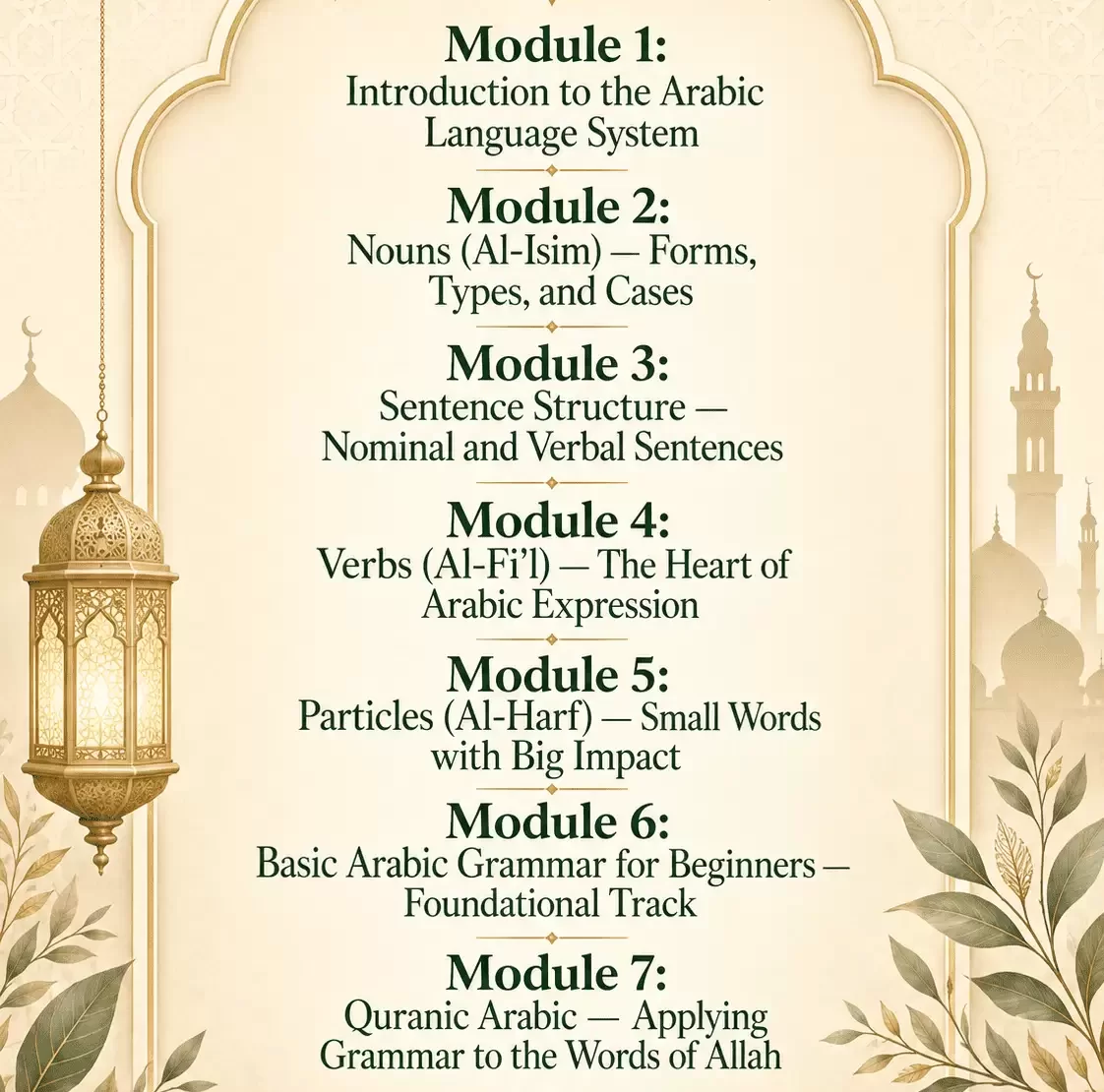 Arabic Grammer Course