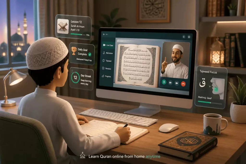 Learn Quran online from home anytime