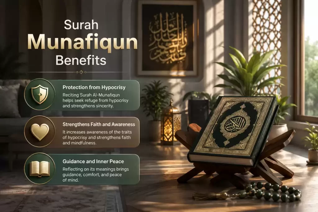 surah munafiqun benefits